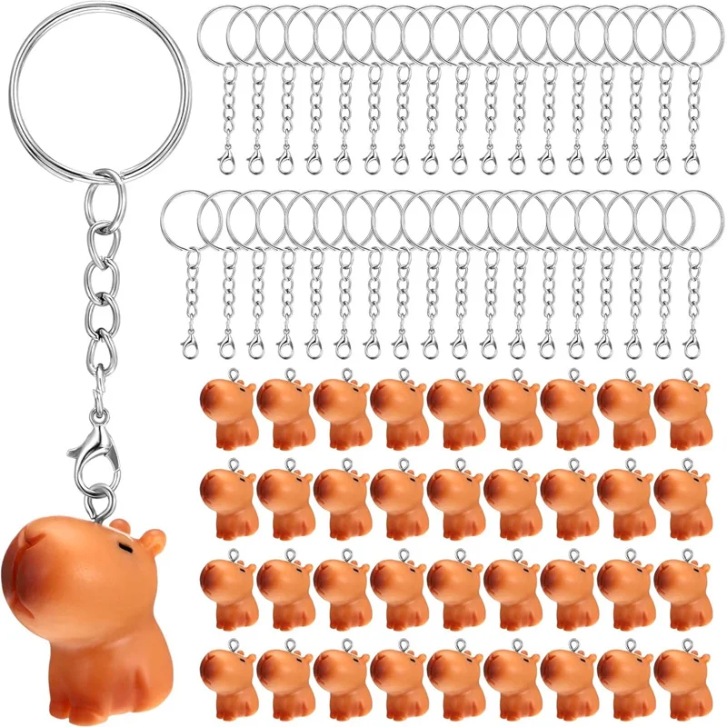 

5/10 Pieces Cute Mini Resin Capybara Charms Pendant Keychain Accessories, Bulk Party Favor Gift for Students Teens Adults