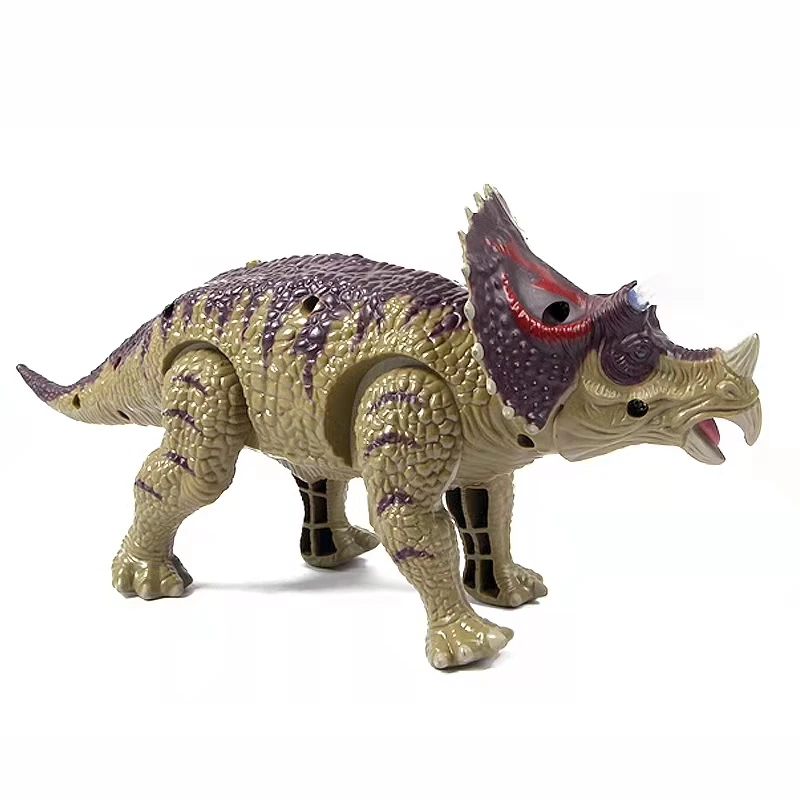 Triceratops Electric Simulation Animal Model Walking Dinosaur Children's Novel And Funny Toy Set