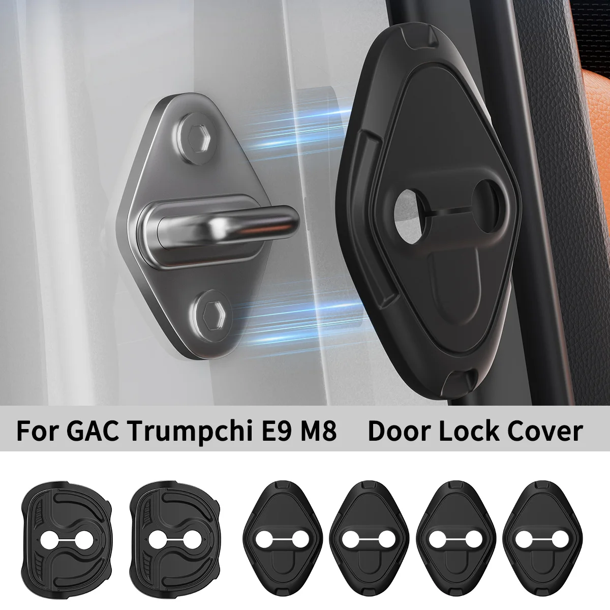 

6Pcs Silicone Door Lock Cover For GAC Trumpchi M8 Master E9 Shock Absorber Anti-Rust Protective Accessories Black