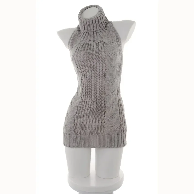 

Сексуальное модное вязаное платье-свитер-пуловер для женщин, сексуальная одежда с открытой спиной и завязками на спине, горячая распродажа 2025 г.