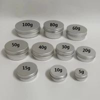 5/10/15/20/30/50/60/80/100/110/150/200g caja de aluminio portátil redonda vacía latas de estaño de Metal DIY crema caja de aluminio plateada
