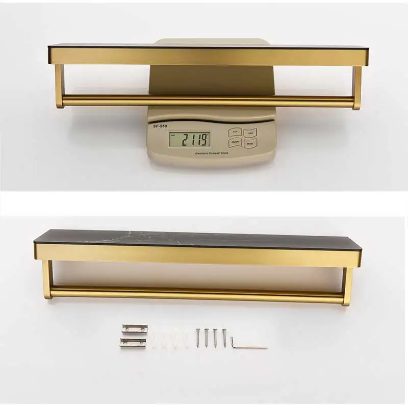 304 الفولاذ المقاوم للصدأ إضافة حامل ورق المرحاض الذهبي المصقول على الحائط للحمام