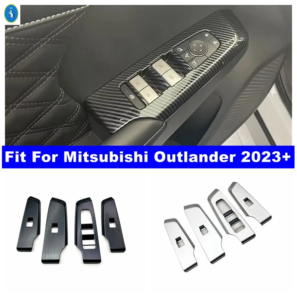 

Car Inner Door Armrest Window Glass Lift Button Switch Control Cover Trim Kit Fit For Mitsubishi Outlander 2023 2024 Accessories