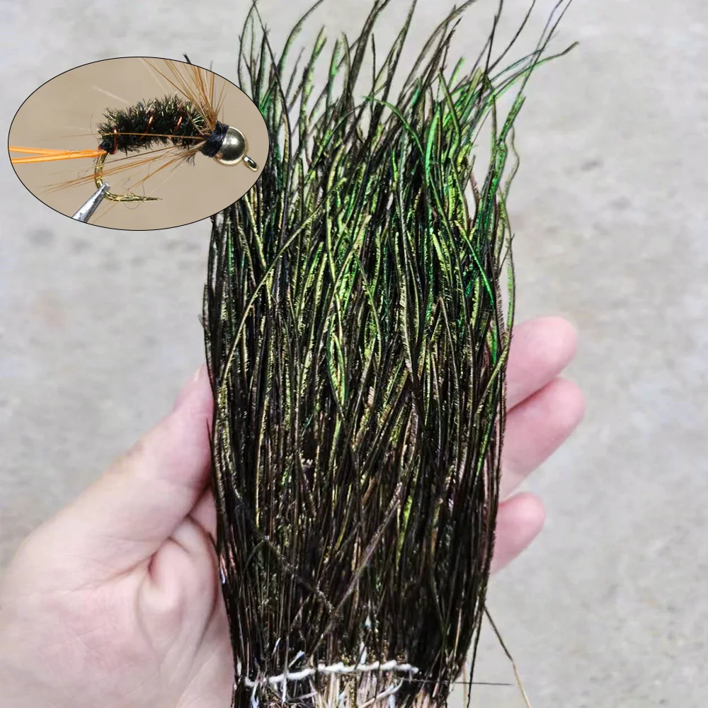 1 Packung/3 Packungen 4g natürliche Pfauenfedern zum Fliegenbinden für Griffith's Gnat Midge Fly Royal Wulff Dry Wet Fly Streamer