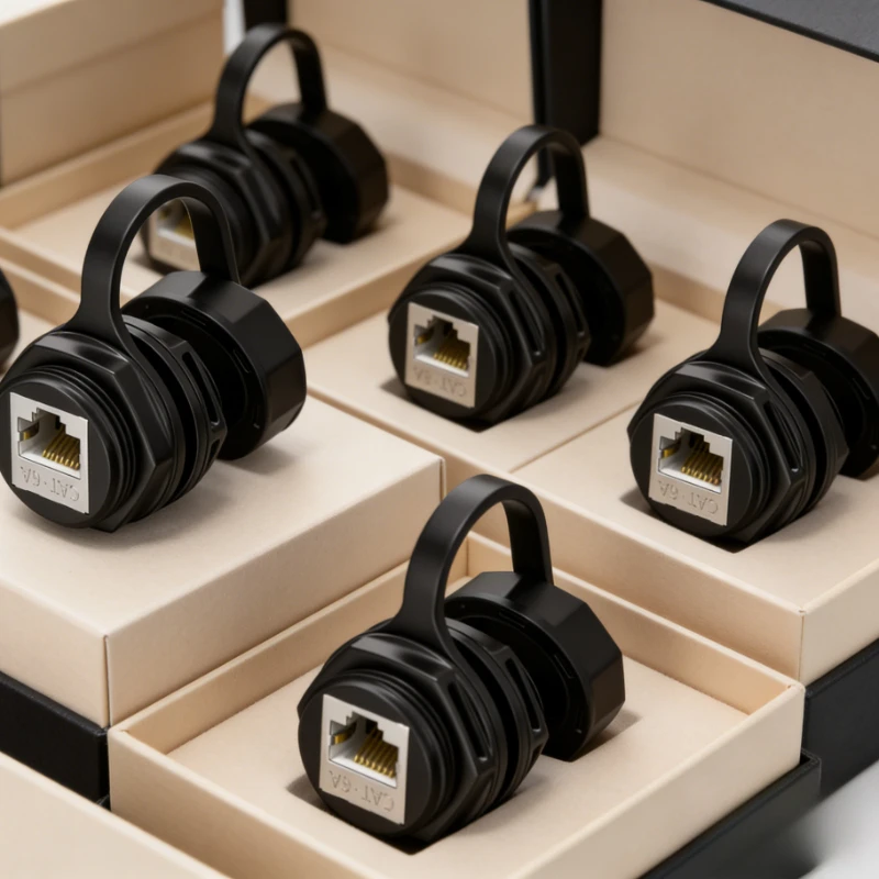 

Waterproof Network Connector M21 Industrial Ethernet M25 CAT6A RJ45 Panel Type Socket Direct Plug CAT6 rj45 Circular Joint