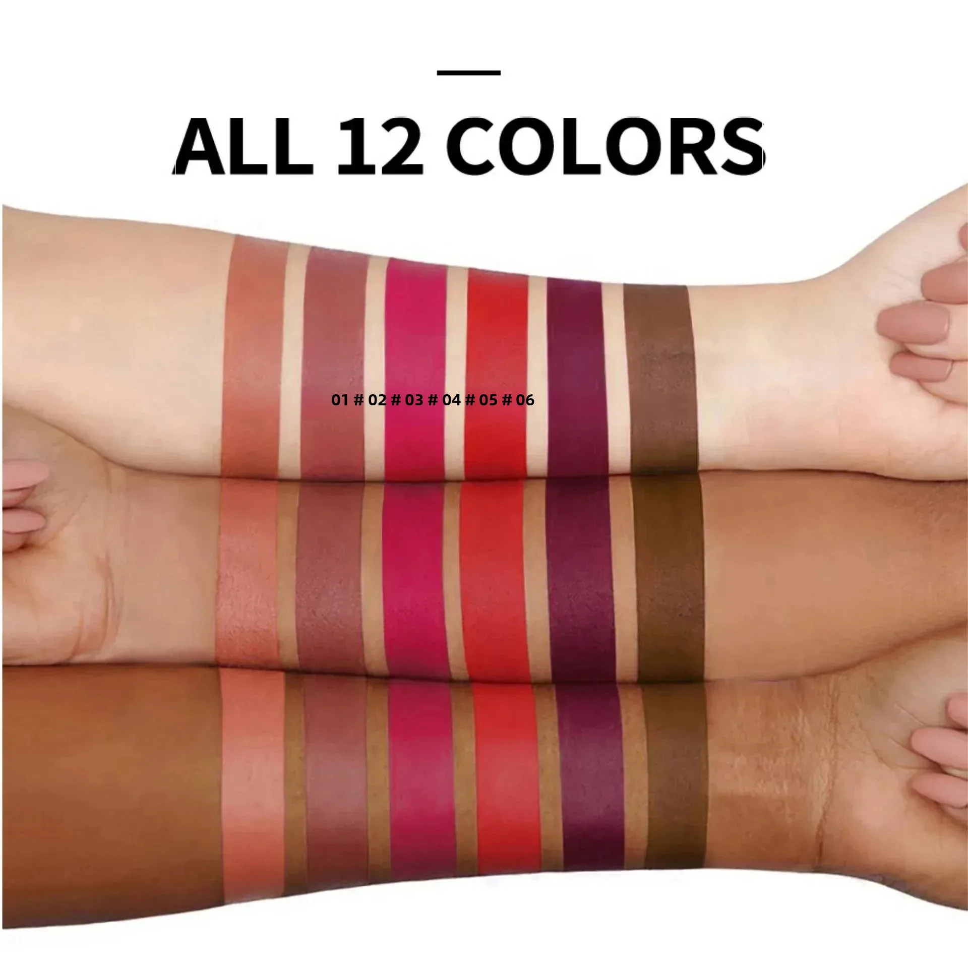 Esmalte de labios mate de terciopelo, resistente al agua, de larga duración, rojo desnudo, lápiz labial líquido sedoso, maquillaje, mancha de labios Sexy para mujer