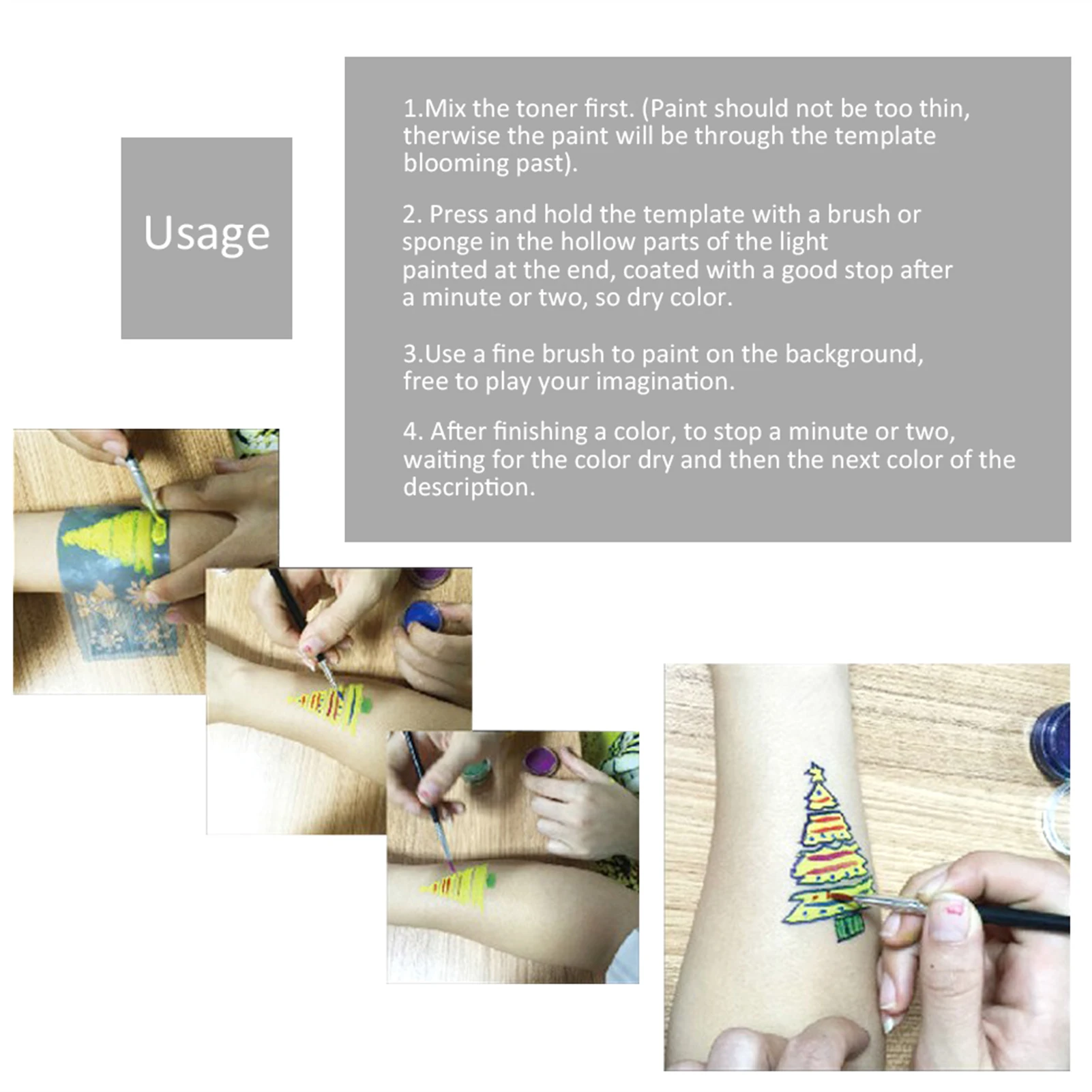 7styles/set Reusable Face Paint Stencil Body Painting Template Flower Butterfly Facial Design