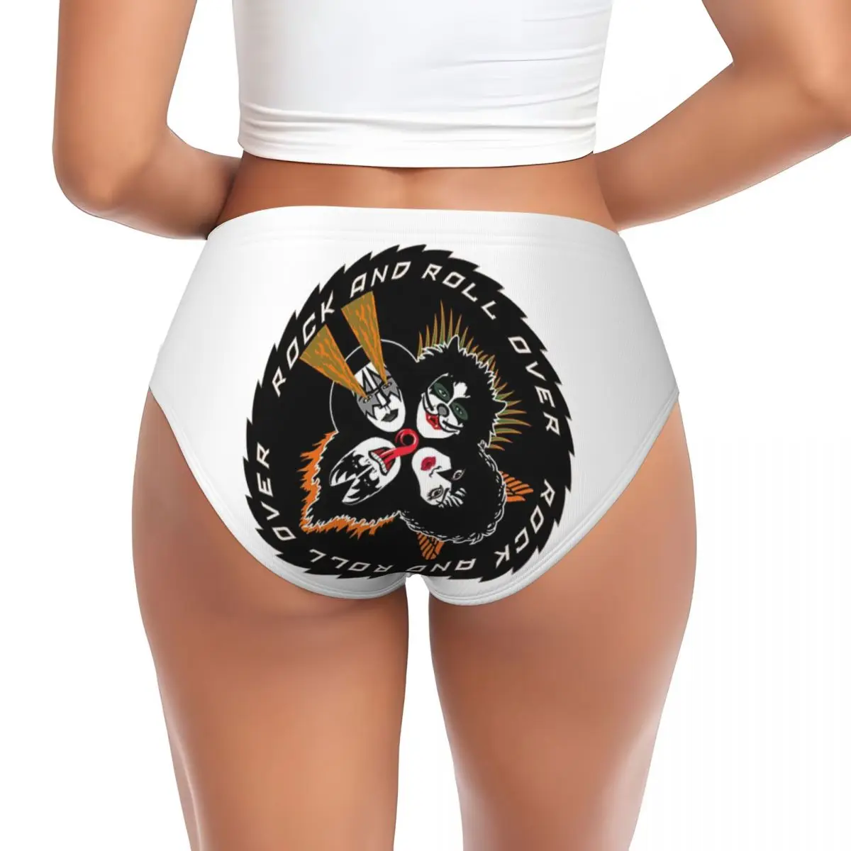 Custom Heavy Metal Kisses Brief Panties Womens Breathable Stretch Underwear