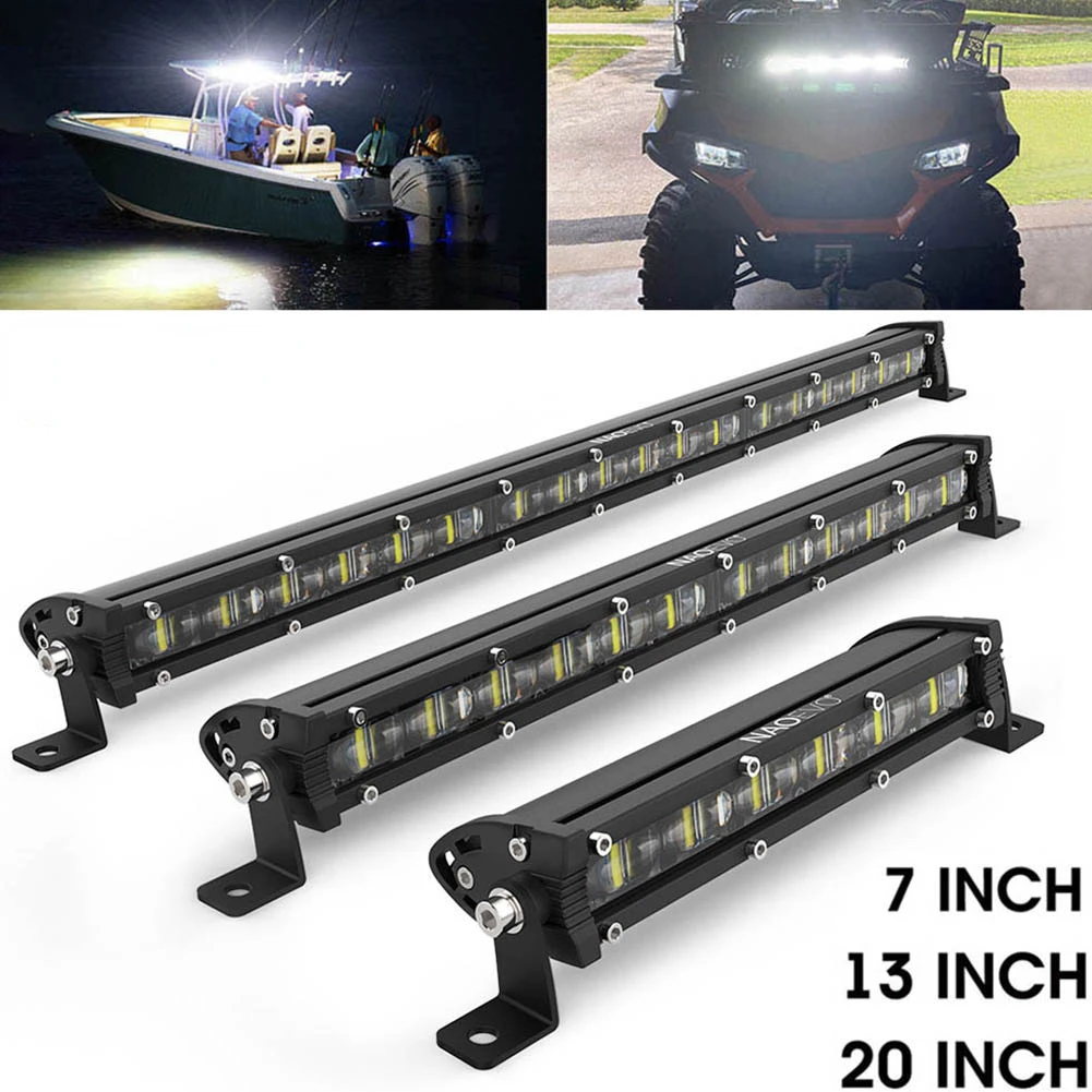 

6D Ultra Strip LED Light Bar 8" 14" 20" inch Driving Fog Lamp Work Light 4x4 Led Bar for Motorcycle Offroad SUV ATV Tractor