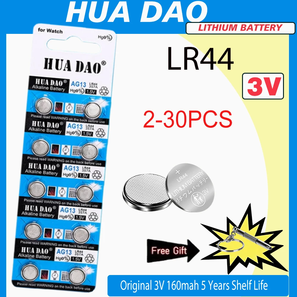 2-30PCS High Capacity LR44 Batteries L1154F AG13 SR44 A76 Premium Alkaline Battery 1.5V Button Coin Cell Battery for Calculator