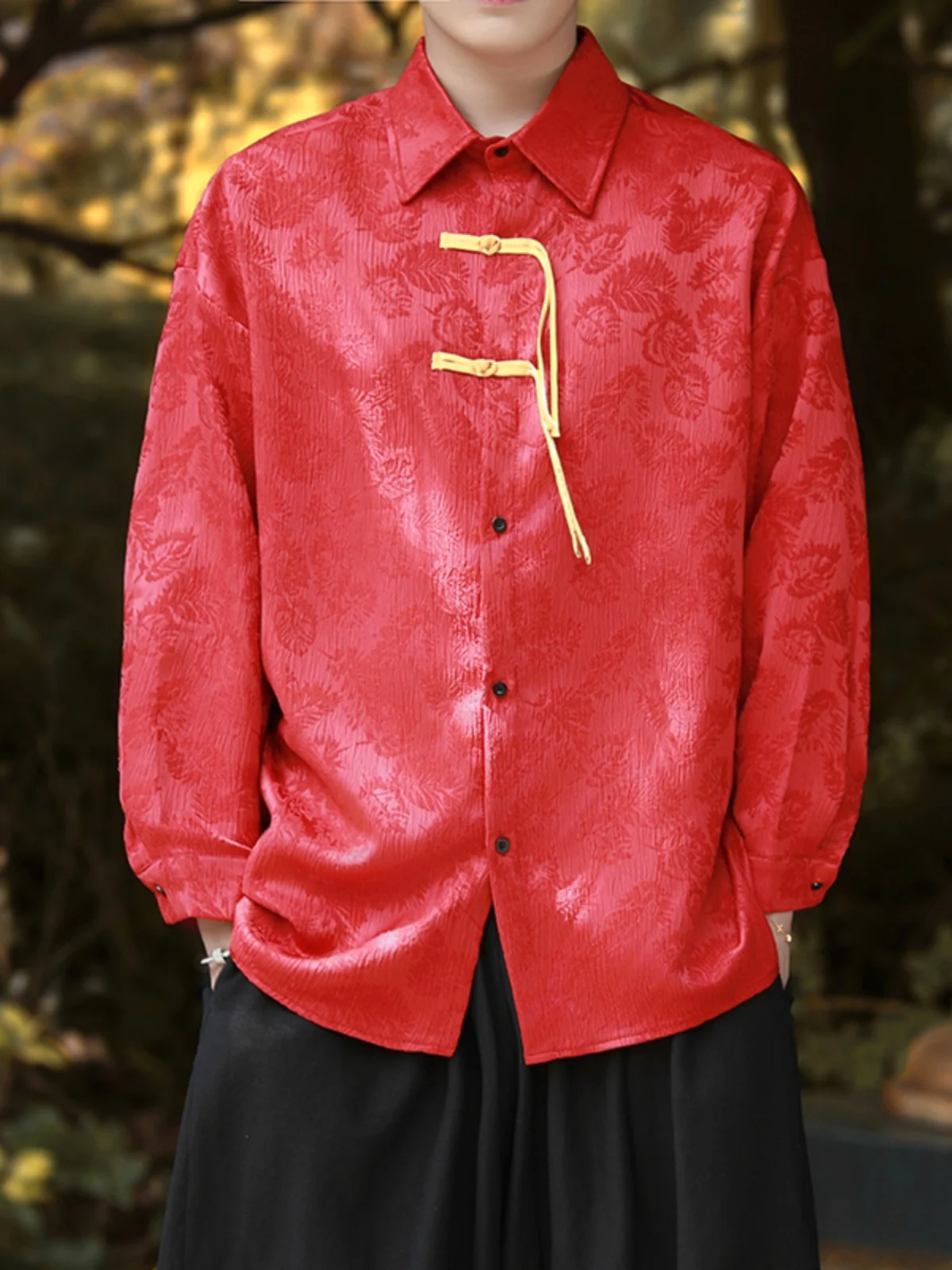 

New Chinese Style Long Sleeve Shirt Men's Casual New Season High Sensation Embroidery Upper Apparel Wind Tang Coat Lightweight