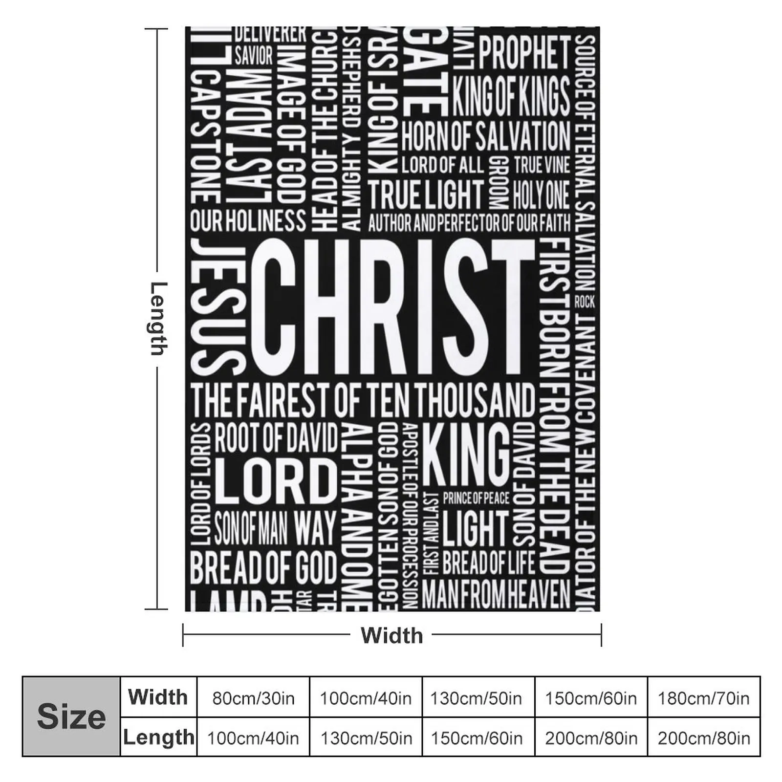 100 Names of Christ - White Throw Blanket Sofa for babies Blankets