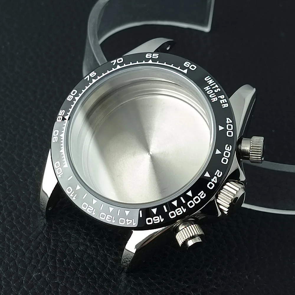 39mm VK63 Watch Case Silver Watch Case Silver 20mm Tape Strap Compatible with VK63 Quartz Movement Watch Accessories