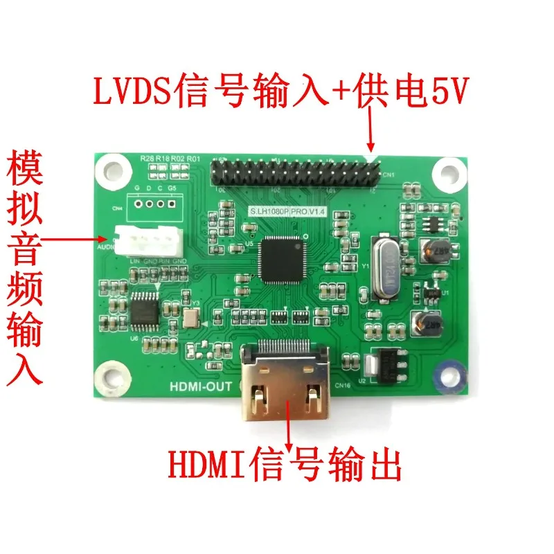 For LVDS to HDMI adapter board, output supports multiple resolutions