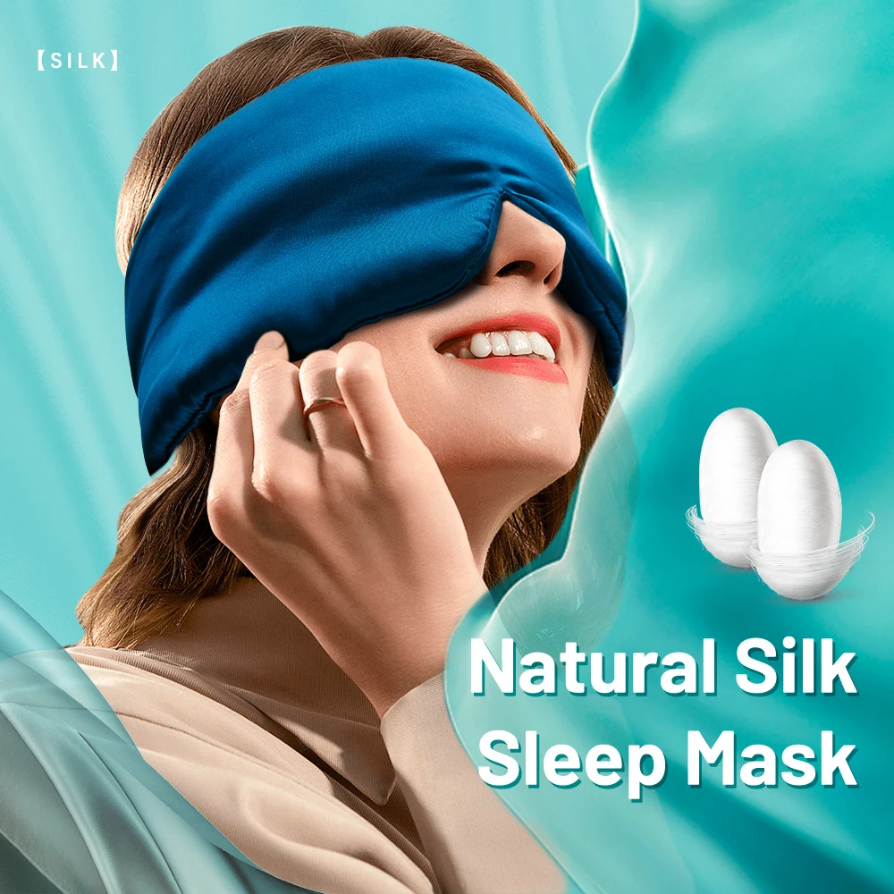 100% Mulberry Silk Sleeping Mask Eyepatch Blocking Light Eyemask Eyeshade Soft Padded Slaapmasker Travel Sleeping Aid Patch