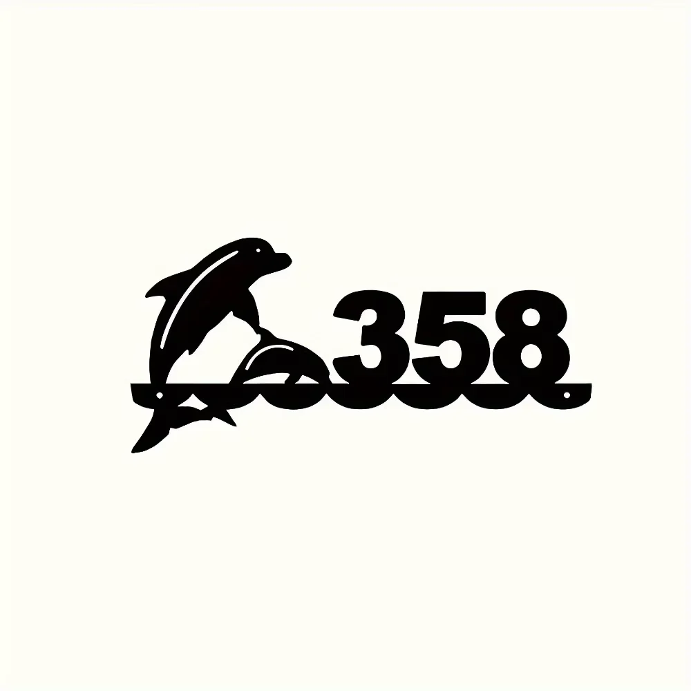 

Trendy Customizable House Number Sign. Metal, Sun & Moon. Durable Outdoor Wall Art for Home Decor Gift.