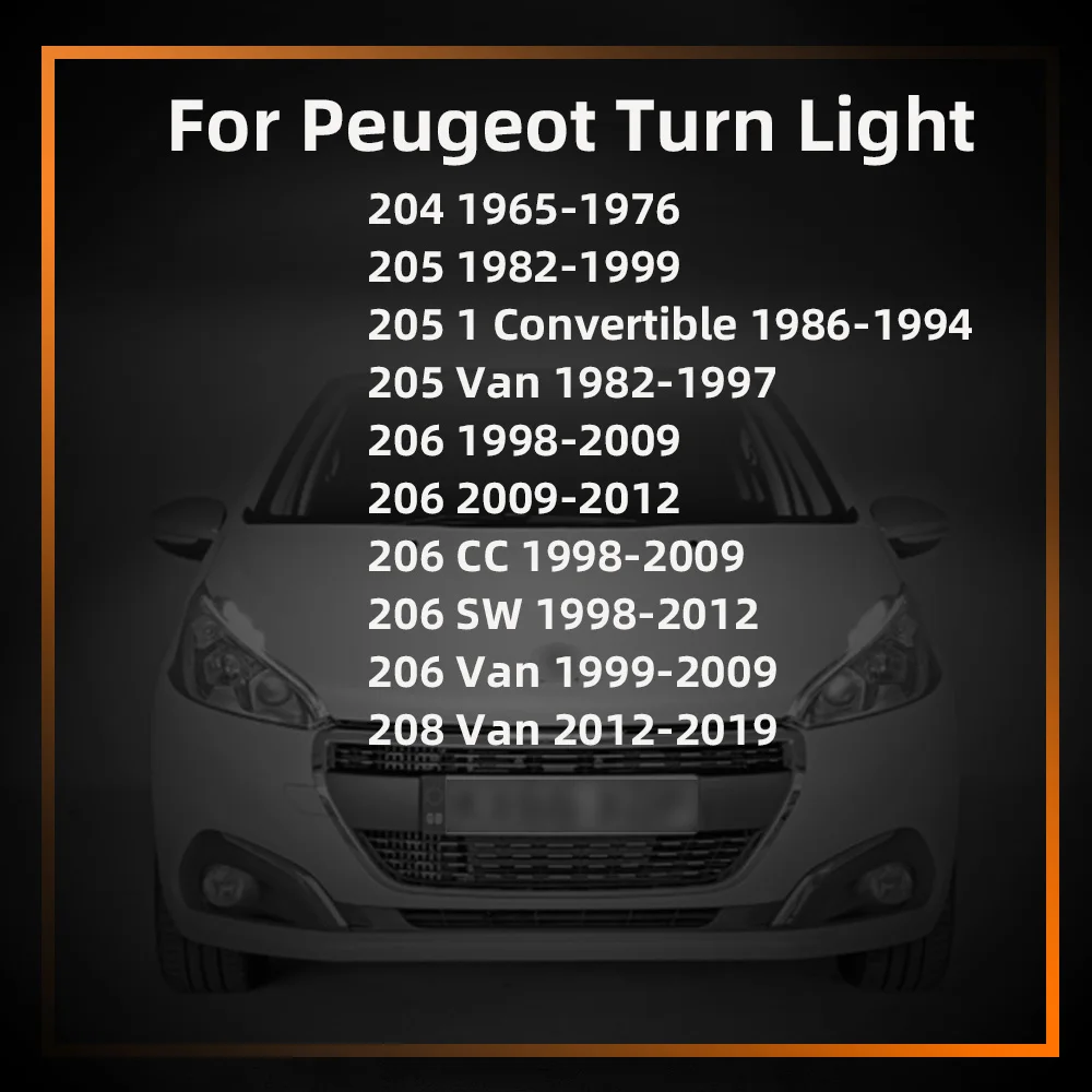 2 قطعة سيارة LED بدوره أضواء الإشارة لمبات مؤشر الاتجاه مصباح لمبات العنبر الجبهة/الخلفية لبيجو 204 205 206 208 CC SW فان #2