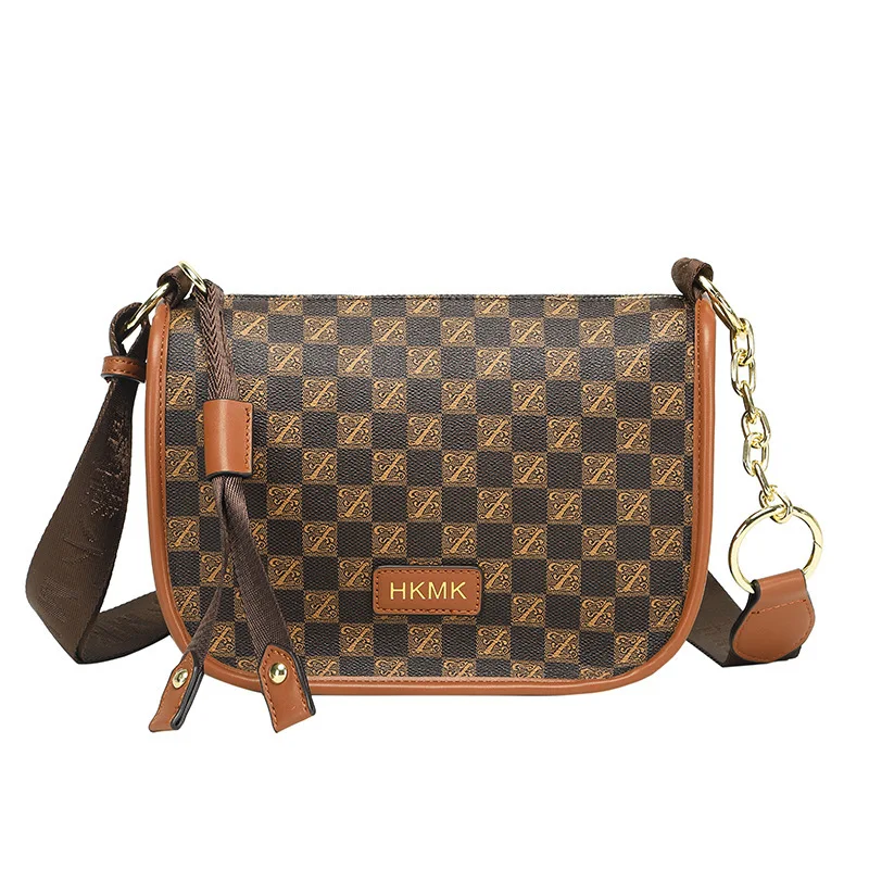 2023 Luxury Designer Plaid Leather Diagonal Crossbody Bag Soft Shoulder Bag