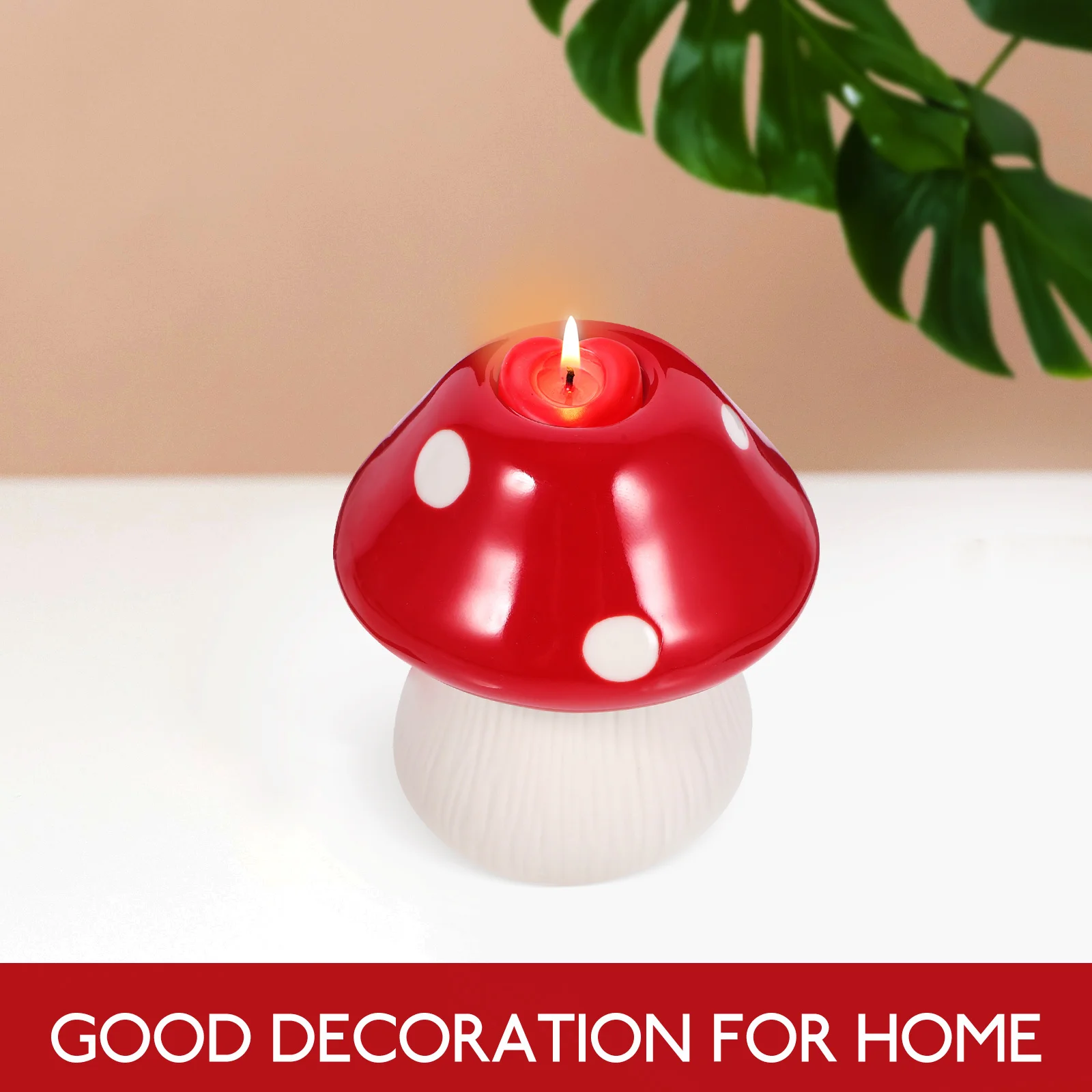 

Ceramic Mushroom Holder Decorative Tabletop Stand Home Ornament for Living Room Dinner Party Decor