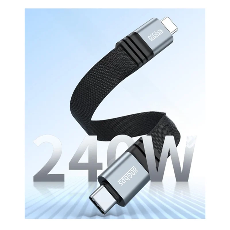 

3CGRO-USB4 Dual Type-C 80 Гбит/с полнофункциональный кабель для передачи данных PD240W быстрая зарядка для Power Bank 15 см процесс короткой плетеной линии