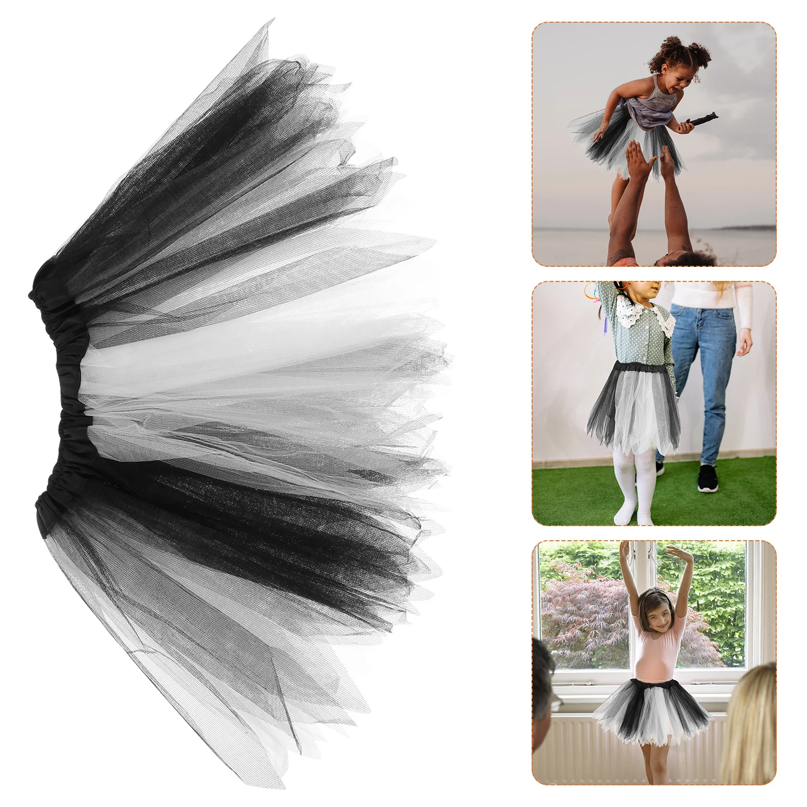 

1pc Rainbow Tutu Black White Bubble Skirt For Kids Birthday Party Dancing Costume Ballet Skirt Little Girl Photo Prop