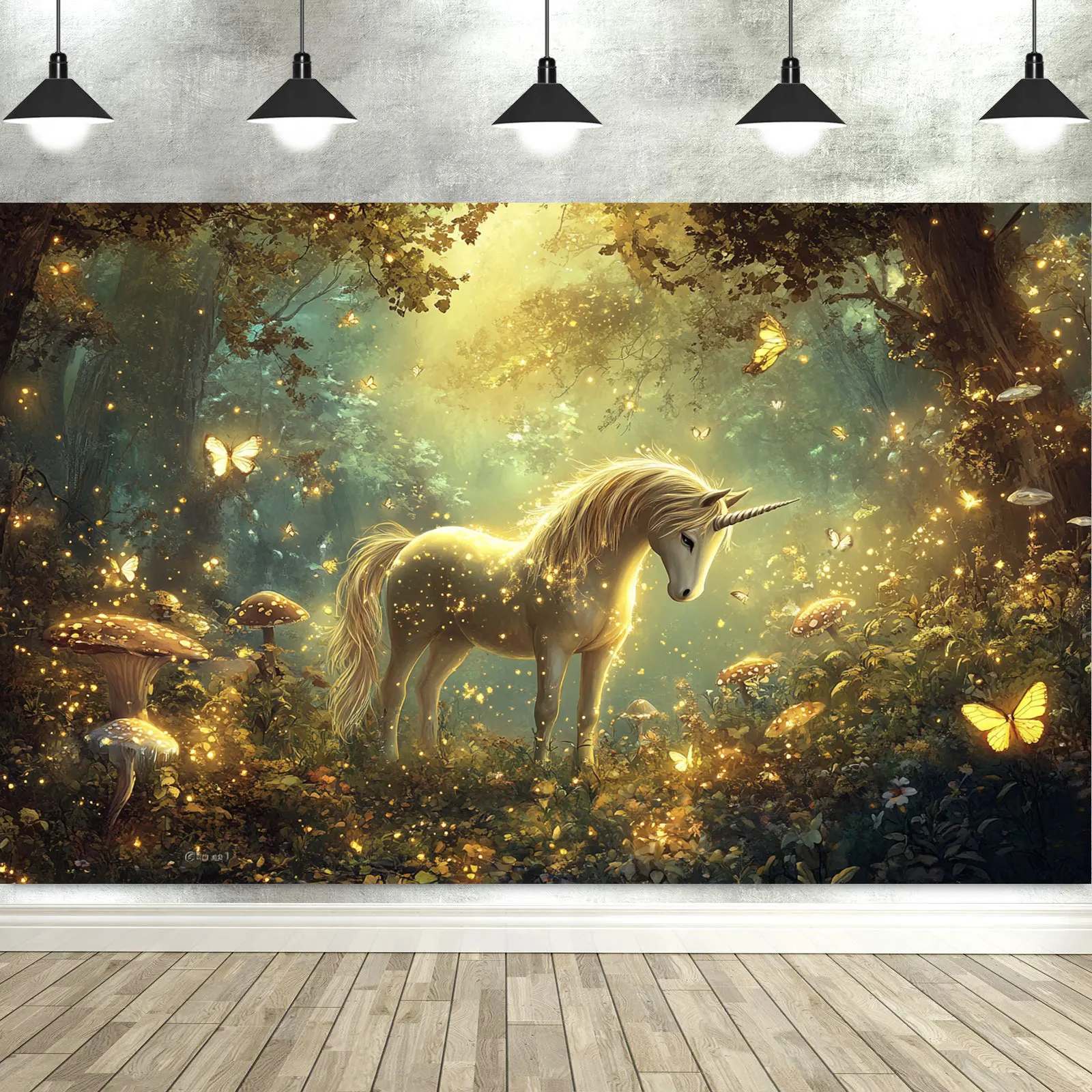 Unicorn Decoration Backdrop Baby Shower Photography Background Magic Forest Cartoon Birthday Party Banner Photo Booth Props