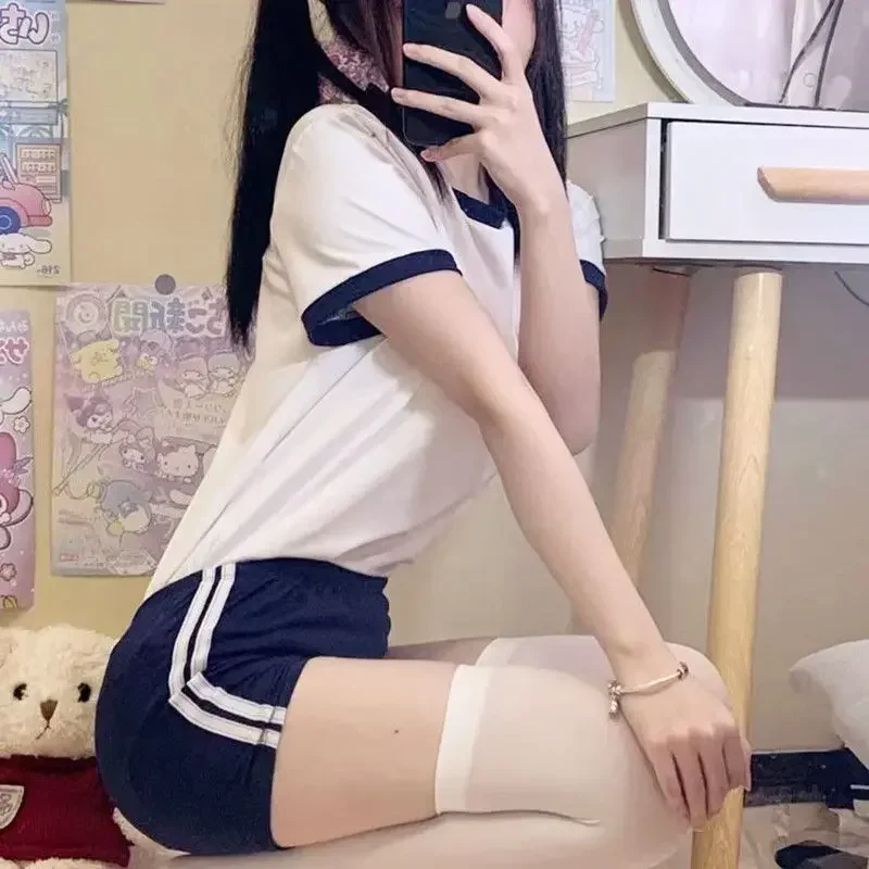 Vêtements de sport d'écolière japonaise, olympiques de cosplay bloomers, uniforme JK trempé dans la salle de sport