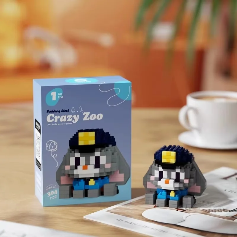 Building Blocks Nick Wilde Judith Laverne Hopps Assembly Model Kit Desktop Ornament Doll Boys' Puzzle Toys Collectible Zootopia