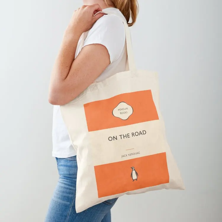 

On the Road Jack Kerouac Penguin Book Cover Tote Bag Big bag Lady bags Canvas woman shopping bag