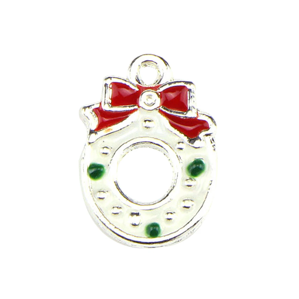 

20pcs Christmas Diy Charms Alloy Pendants Dangle Accessories For Necklace Bracelet Keychain Making Snowflake Wreath Jewelry