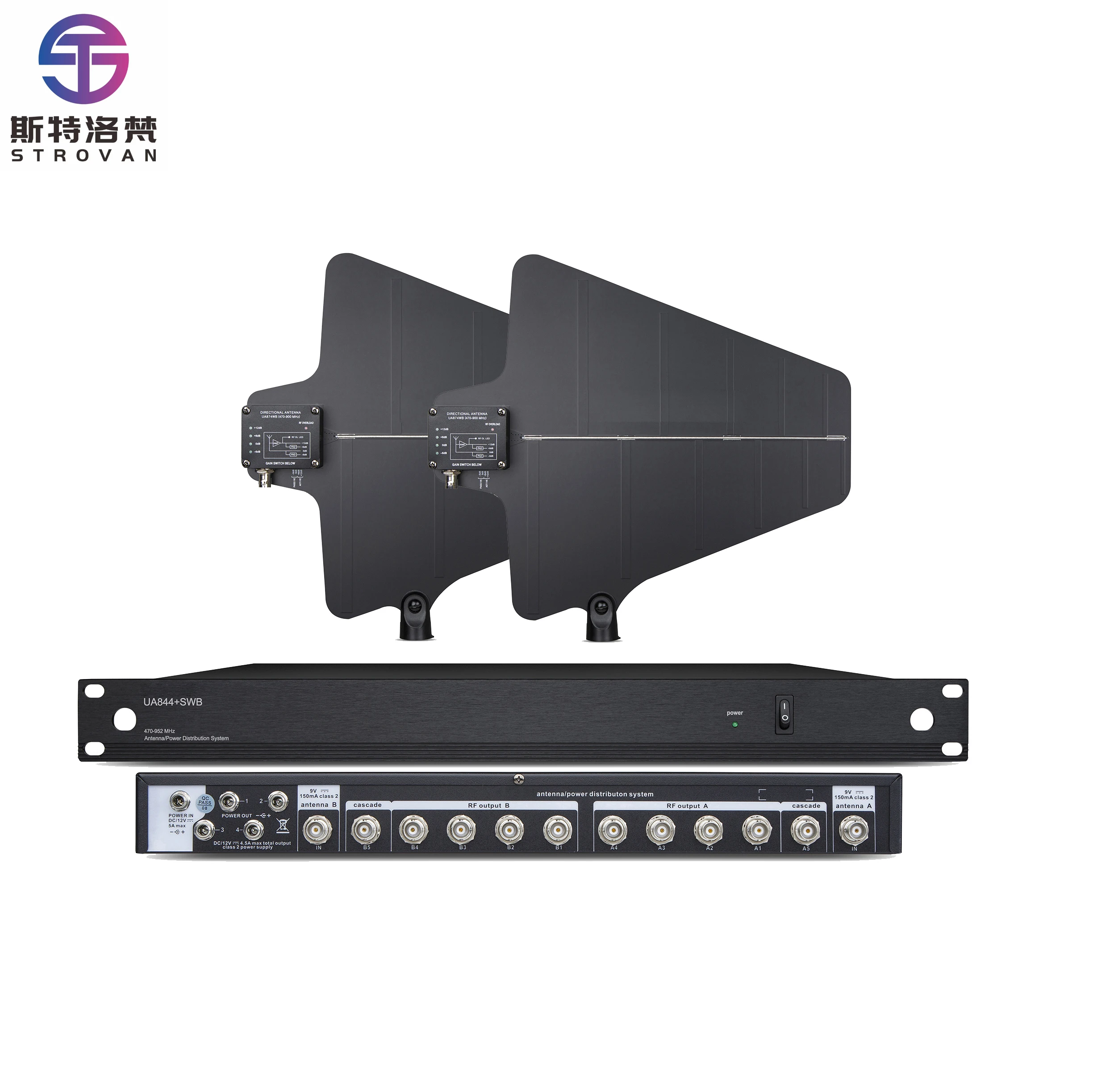 UA844 Professional USB Microphone Amplifier with XLR Connector 10-Channel Antenna Distribution System for Wireless Communication