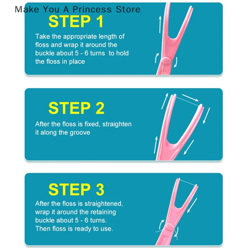 1/5Pcs Y Shape Plastic Dental Floss Rack Reusable Pick Holder Teeth Clean Care Tool Without Dental Floss Oral Hygiene Toothpick