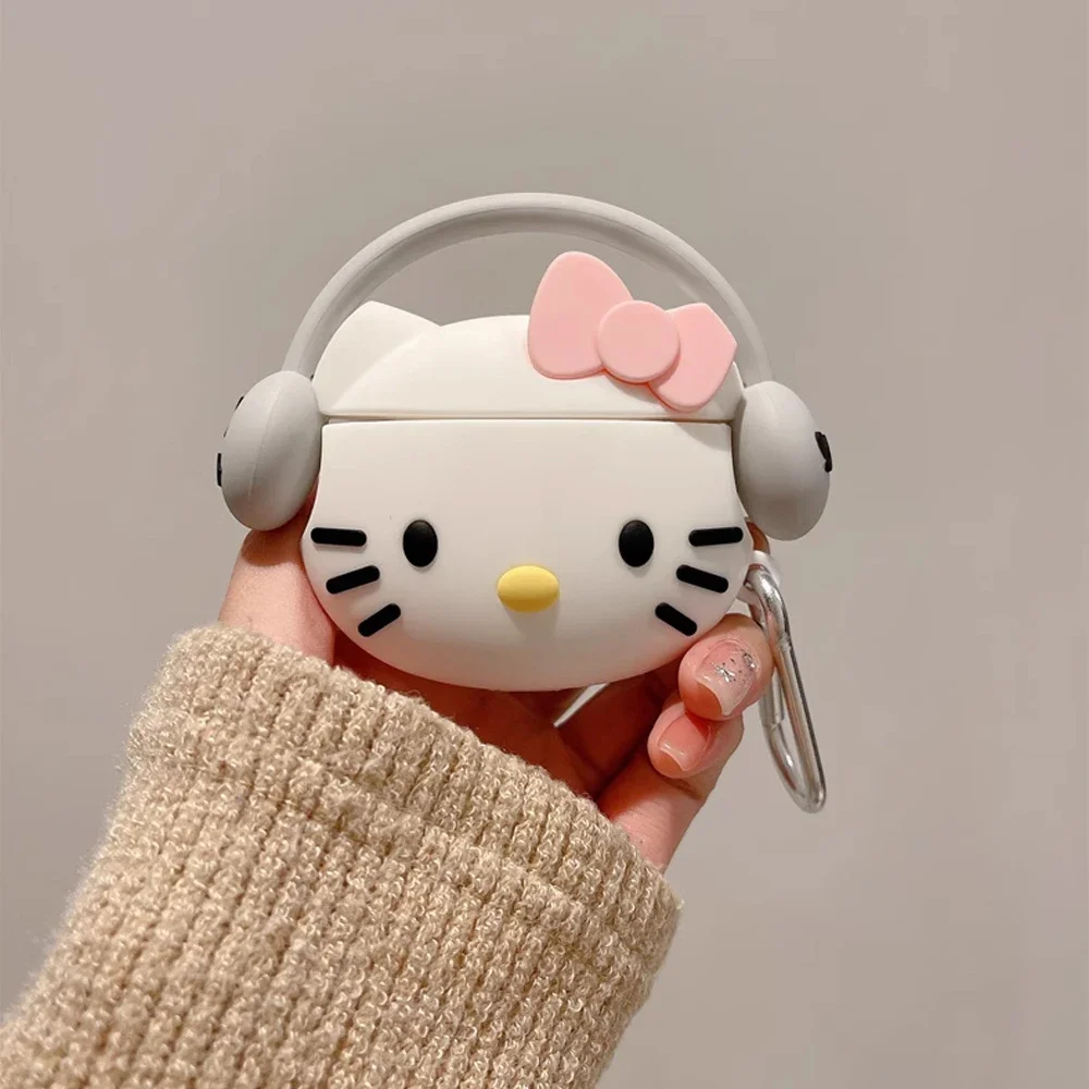 

Cute Cartoon Cat for Apple AirPods 1 2 3 Pro 2 Case 3D Anime Silicone Case Headphone Box Earphone Protective Cases Accessories