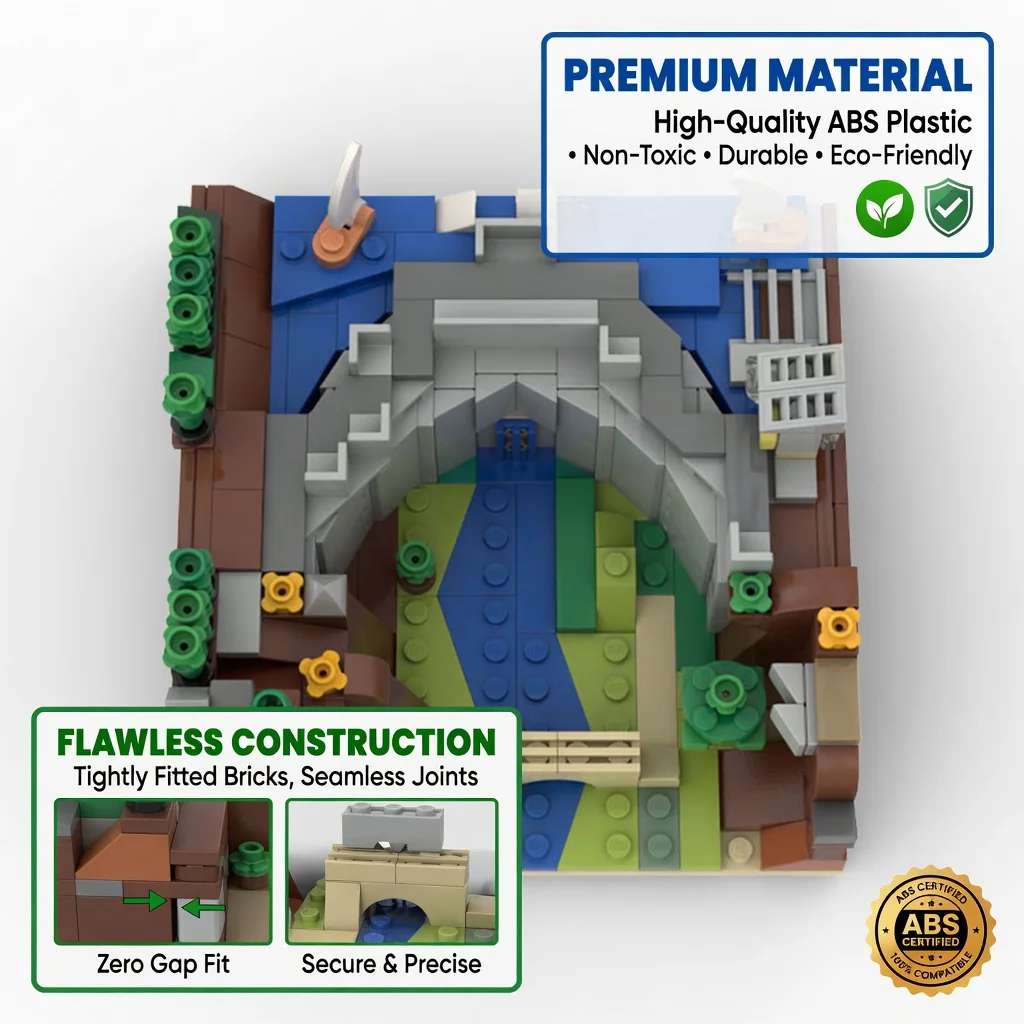 MOC Architecture Dam Building Blocks Hydroelectric Station Model Bricks DIY Landscape Toy for Kids Boys Gifts Desktop Decor