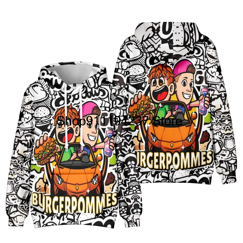 3D Y2k Burgerpommes Icrimax Hoodie Sweatshirts Boy Girls Kids Pullover Streetwear Men Women Hoodies Kids Paulberger Clothes