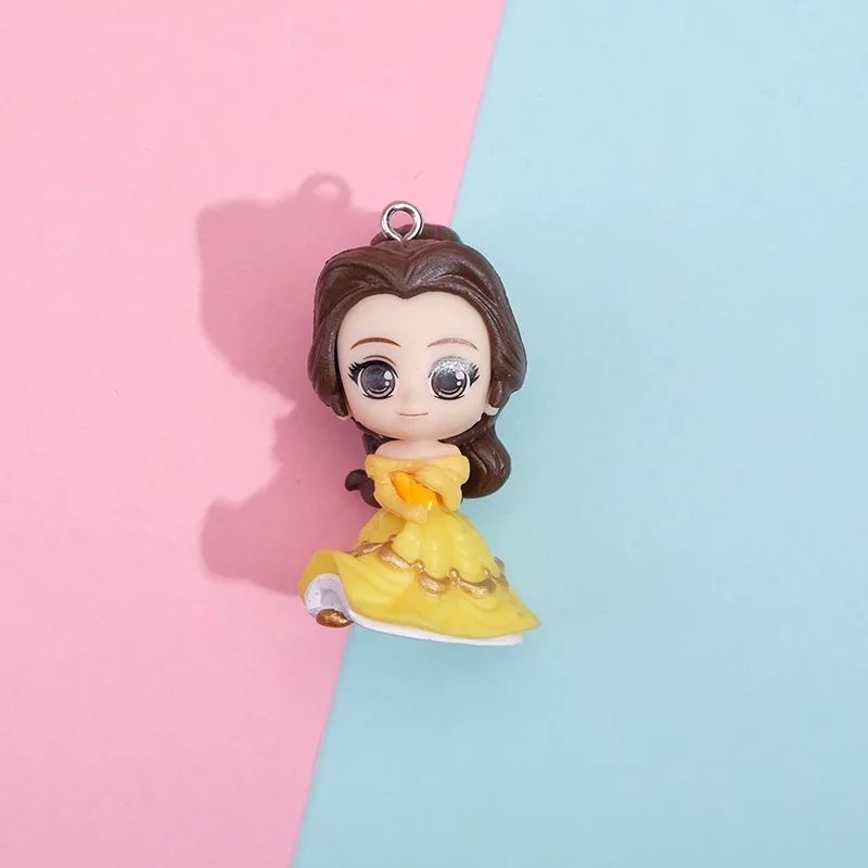 Disney Princess Anime śnieżnobiała Ariel Cinderella roszpunka Belle figurka/ozdoba wisiorek do torby zabawka dla dzieci