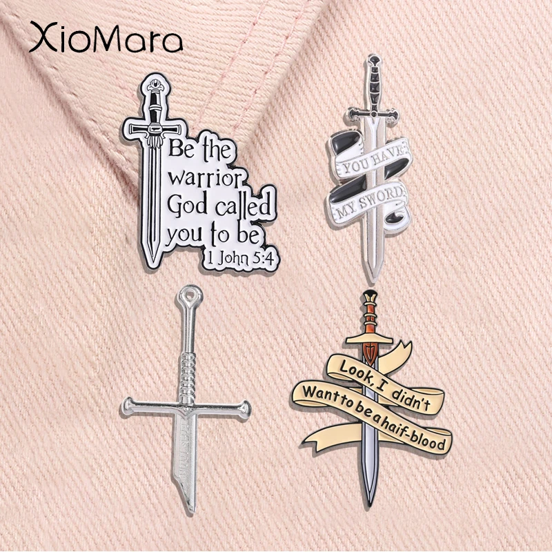 Fantasy Adventure Movie Enamel Pin Aragorn Sword Medieval Knight Sword You Have My Sword Brooches Lapel Badge Jewelry Gifts