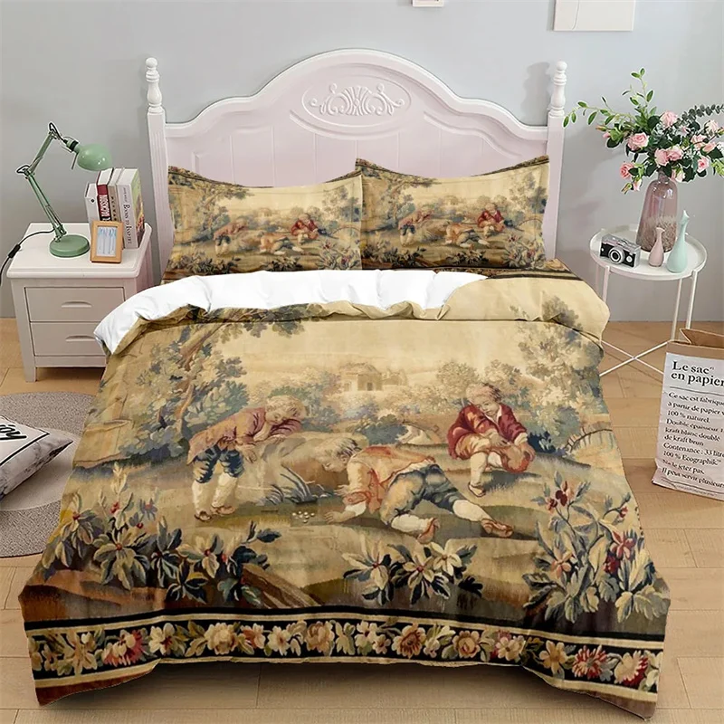 

Antique Aubusson All Season Duvet Cover Bedding Comforter sets Soft Quilt Cover and Pillowcases Single/Double/Queen/King