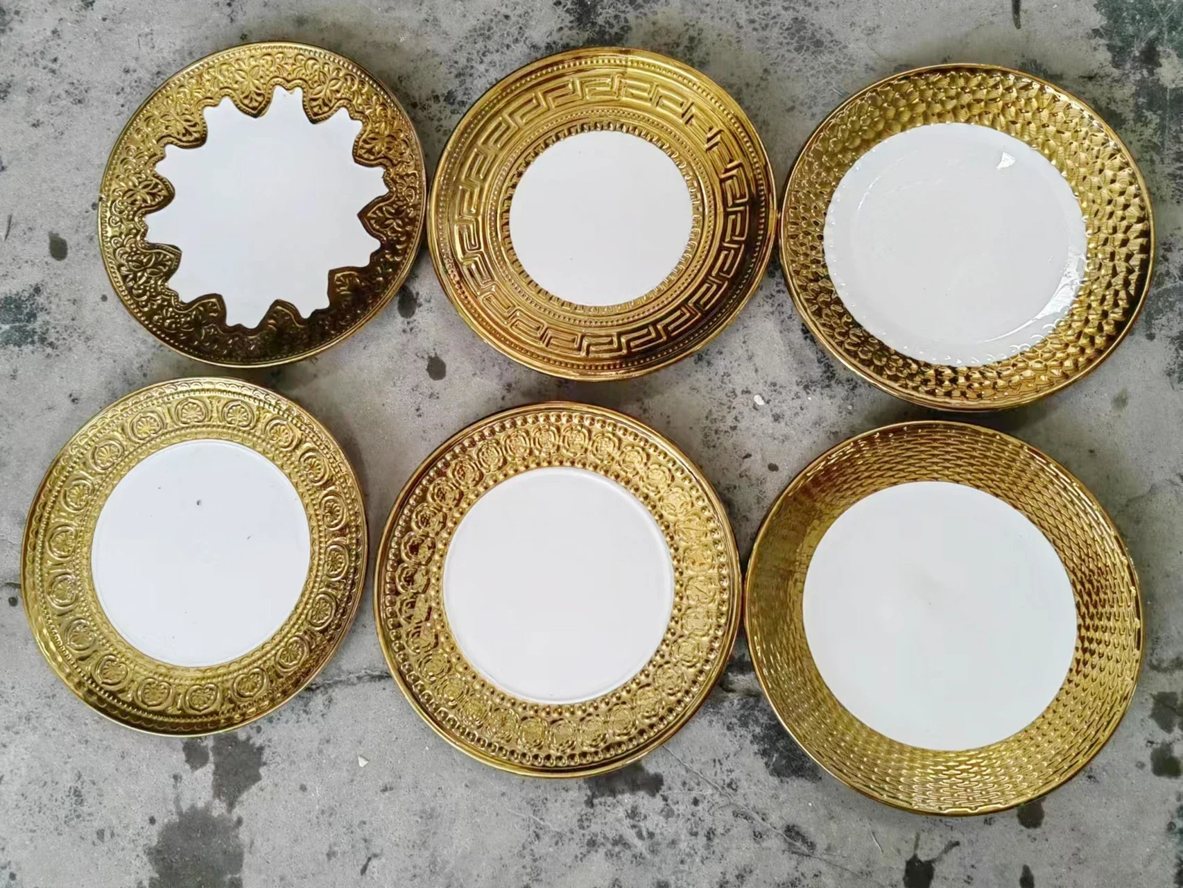Dinnerware Sets With Gold Rim Ceramic Bowls Bulk Porcelain Plates Hot Sell Cheap