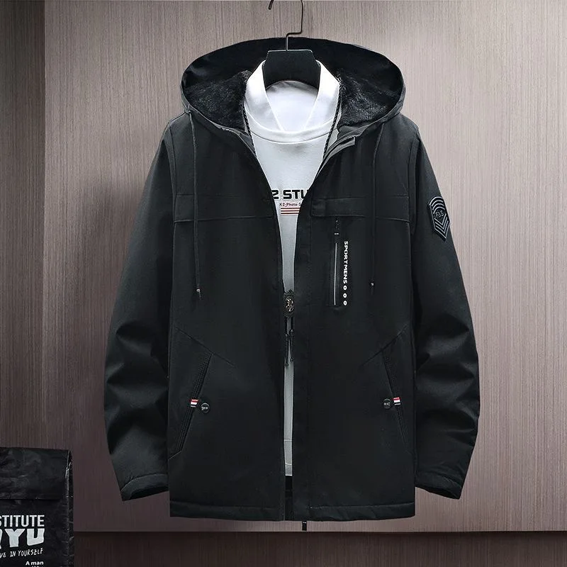 2024 Spring and Autumn New Fashion Outdoor Sports Windproof Hooded Jacket Men's Casual Loose Large Size High Quality Coat M-5XL