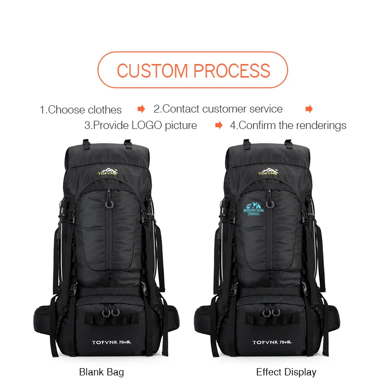 Custom logo Outdoor Camping Folding Hiking backpack Portable Lightweight Backpack print photo Large Capacity Waterproof Backpack
