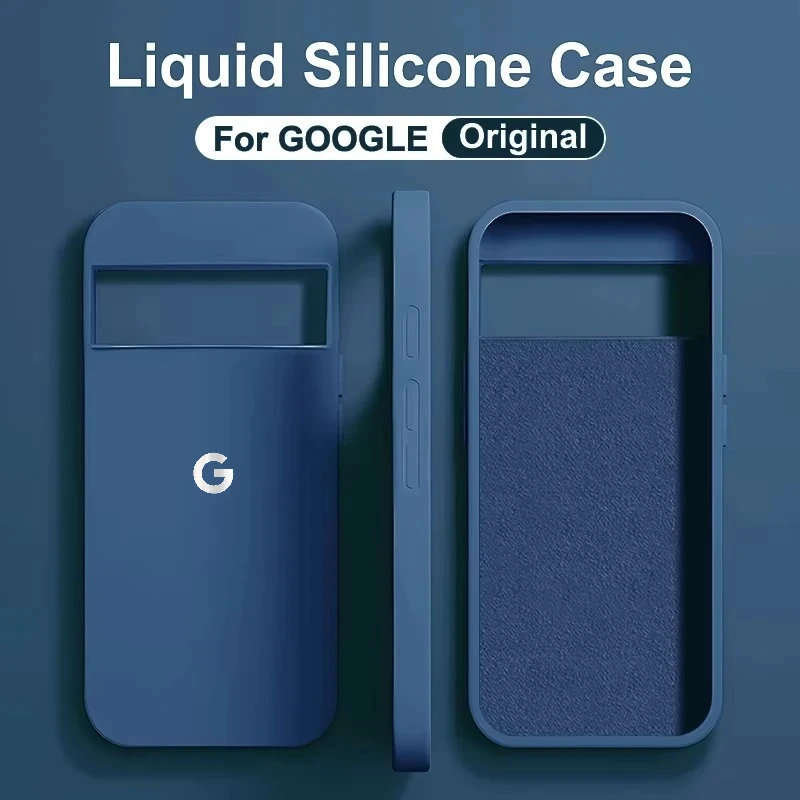 

Высококачественный жидкий силиконовый чехол для телефона для оригинального Google Pixel 10 9 Pro XL 8 7 6 A, противоударная защитная задняя крышка Pixel 10