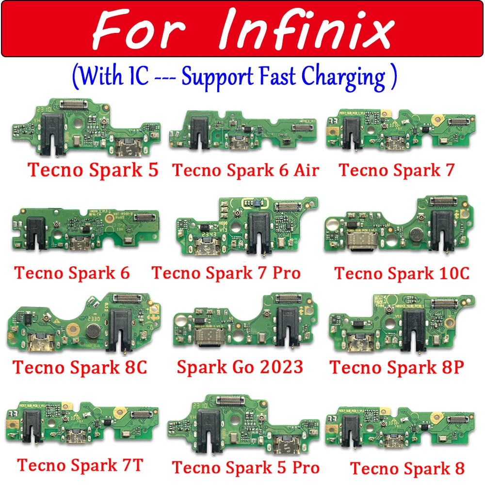 New USB Port Connector Dock Charging Micro Board Cable For Infinix Tecno Pop 4 Spark 5 6 Air 7 Pro 7T 8 8C 8P 8T 10C Go 2023