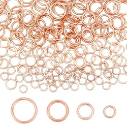 200pcs Closed Jump Rings 4Sizes Brass Jump Rings Rose Gold Closed O Rings 16~18 Gauge O Ring Connectors for Jewelry Making