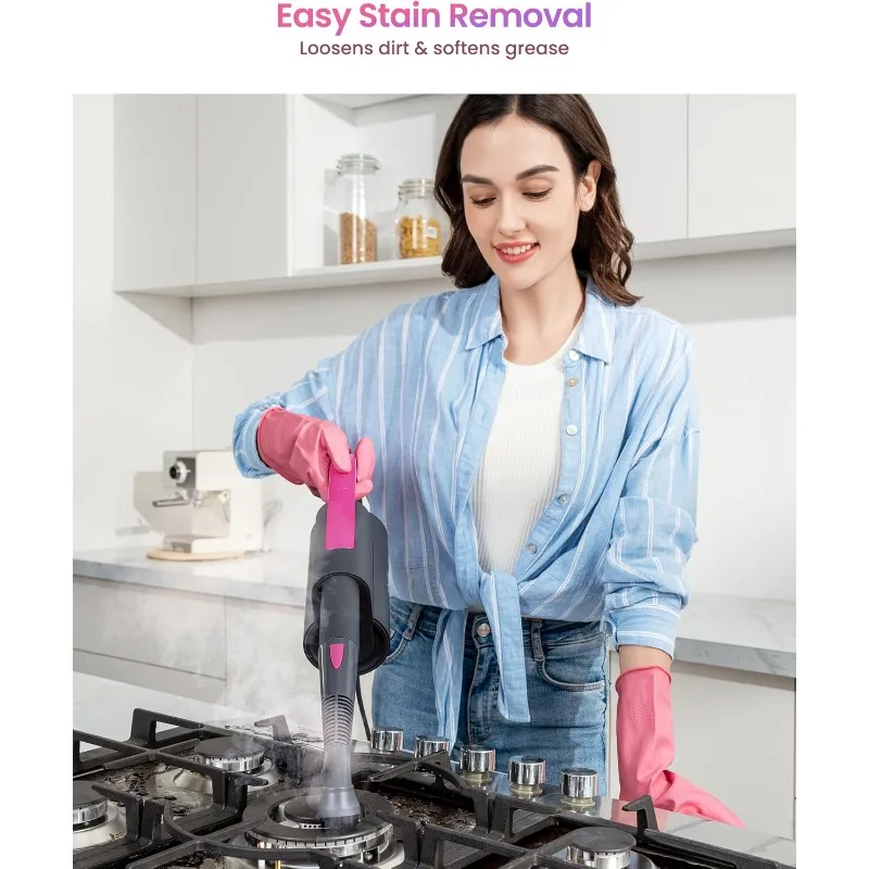 7-in-1 Steam Mop Dual-Rod Design with Detachable Handheld Steamer for Walls, Grouts, Hard Floors, Tiles, includes Multi