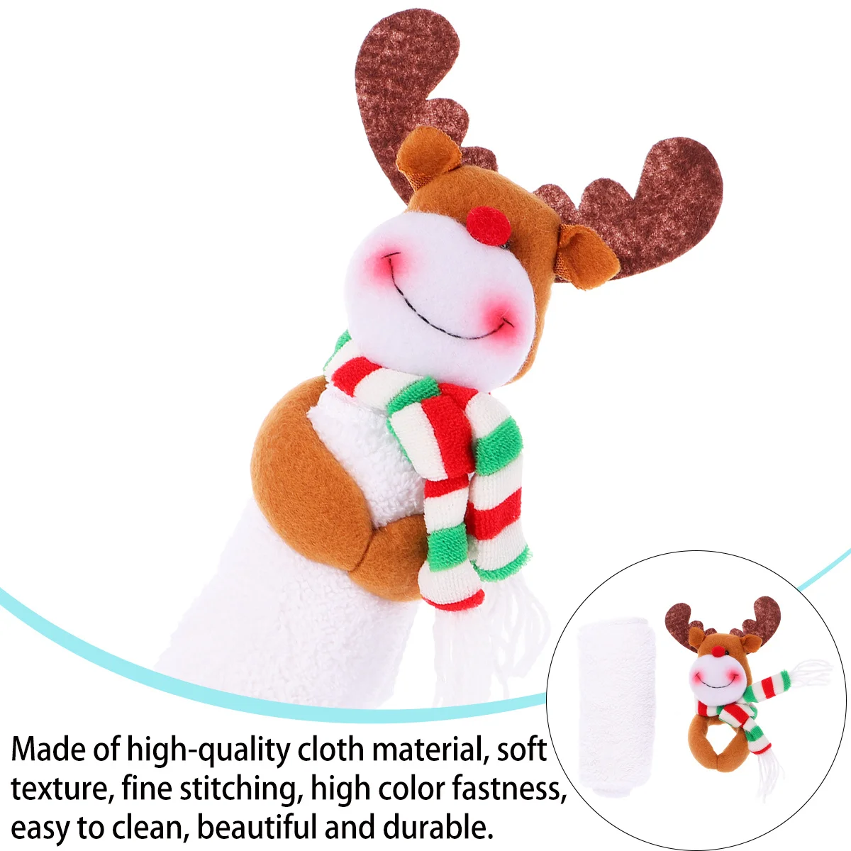 

1Pcs Christmas Towel Creative Deer Design Soft Washcloth Xmas Gift Party Home Table Decor Decorative Towel for Holiday