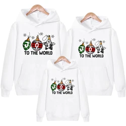 Lovely Family Matching Jacket White Set Autumn Winter Top Joy To The World Christmas Hoodies Sweatshirts Xmas Gift Family Outfit