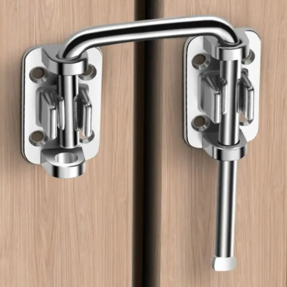 Serratura per porta senza trapano Serratura per cancello con bullone scorrevole ad angolo retto addensato Dimensioni compatte Fibbia antifurto in acciaio inossidabile da cucina