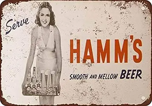 Y1,PaBoe 1939 Hamms Beer Metal Sign -aluminum
