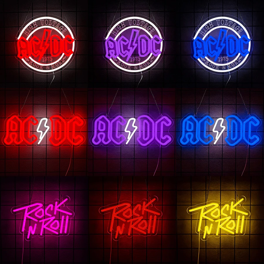 Musical Instrument Sign - Rockband Neonbord voor wanddecoratie, muziek LED